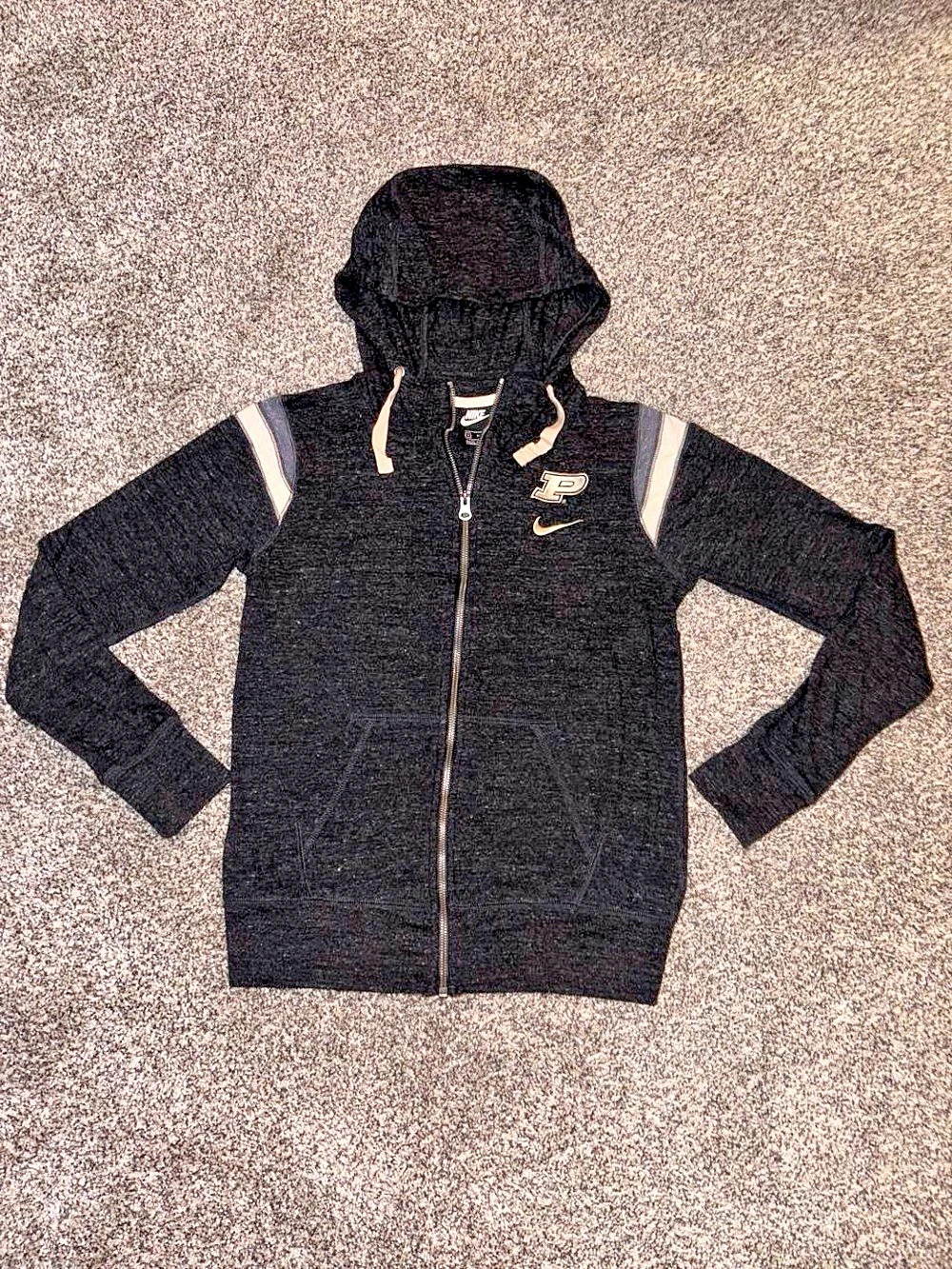 Nike Purdue Boilermakers zip-up hoodie with stripes